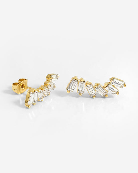 Glam Earclimber Studs Oro