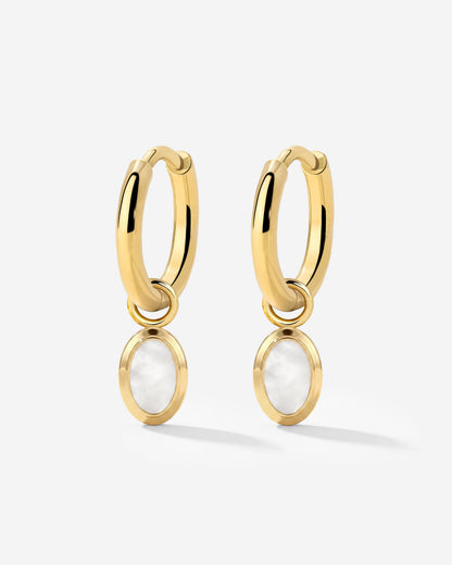 Mother of Pearls Hoop Set Oro