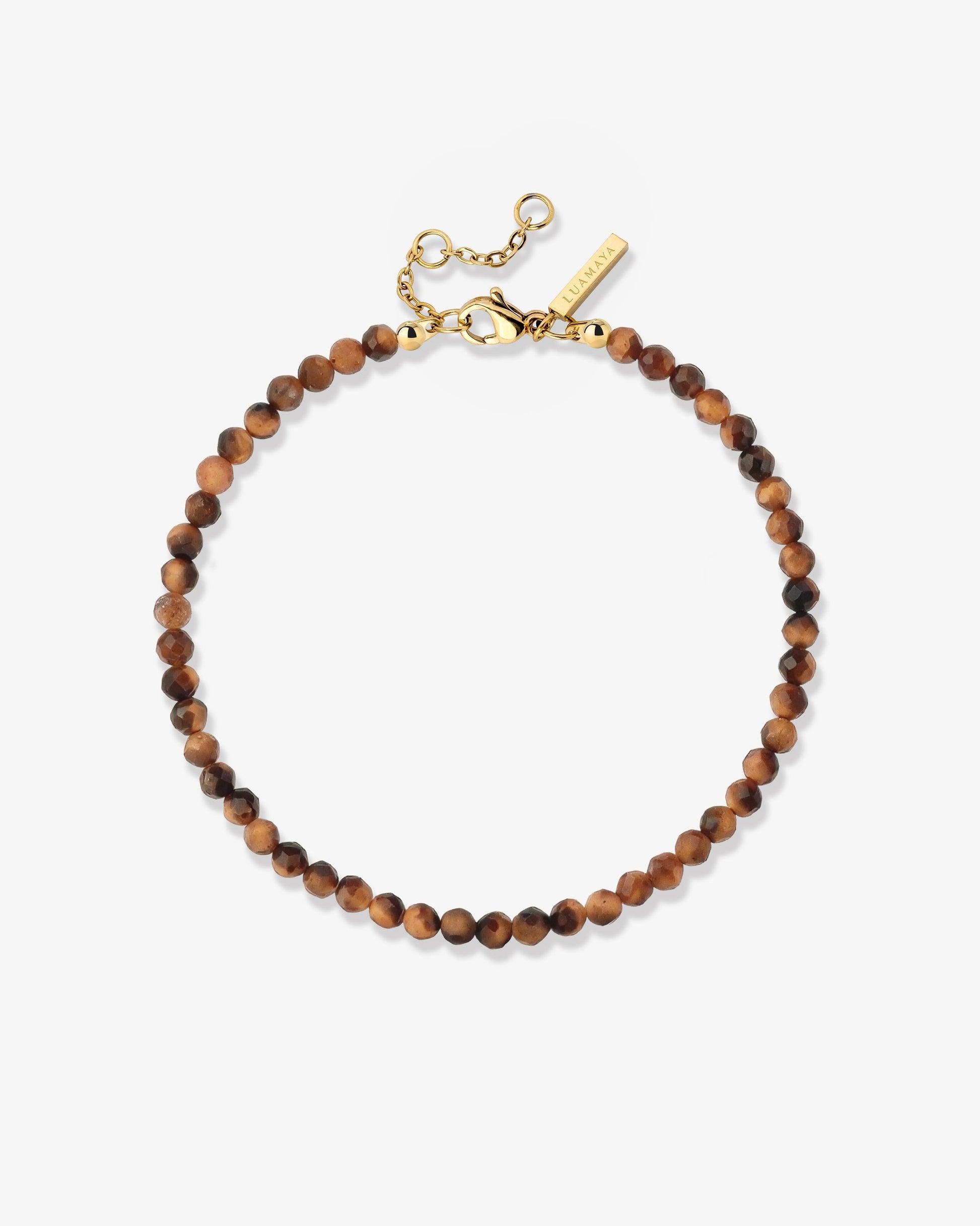 Tiger's Eye Bead Bracciale Oro
