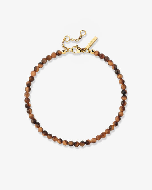 Tiger's Eye Bead Bracciale Oro