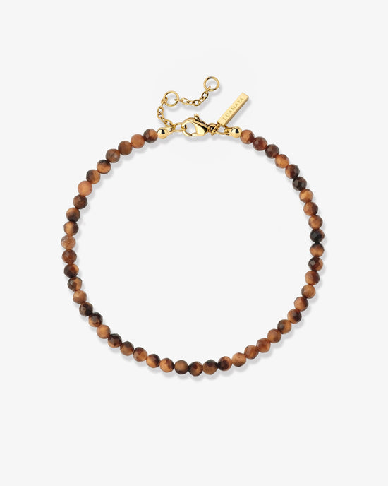 Tiger's Eye Bead Bracciale Oro