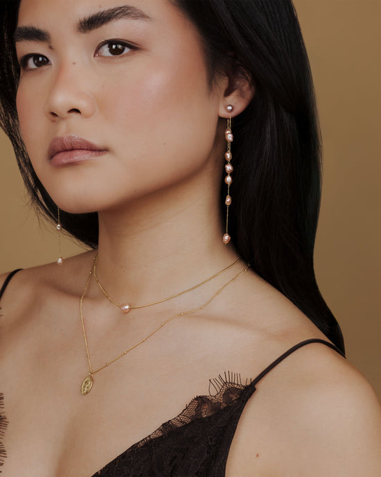 Blush Pearl Fall Orecchini Oro
