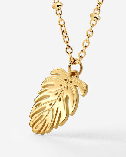 Monstera Leaf Collana Oro