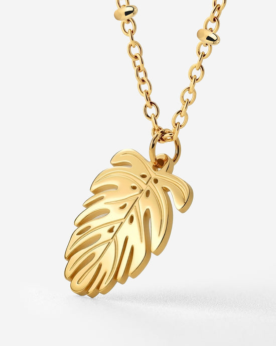 Monstera Leaf Collana Oro