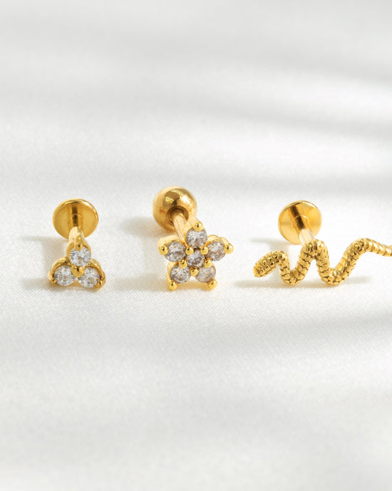 Sparkle Piercing Stud Argento