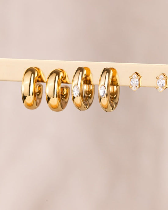 Bulky Hoop Studs Argento