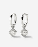 Cute Shell Hoop Set Argento