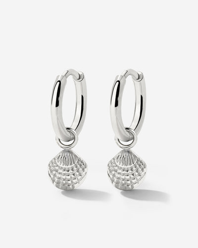 Cute Shell Hoop Set Argento