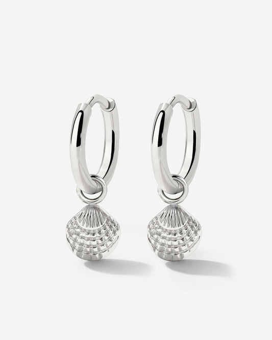 Cute Shell Hoop Set Argento