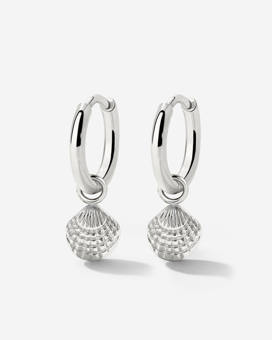 Cute Shell Hoop Set Argento