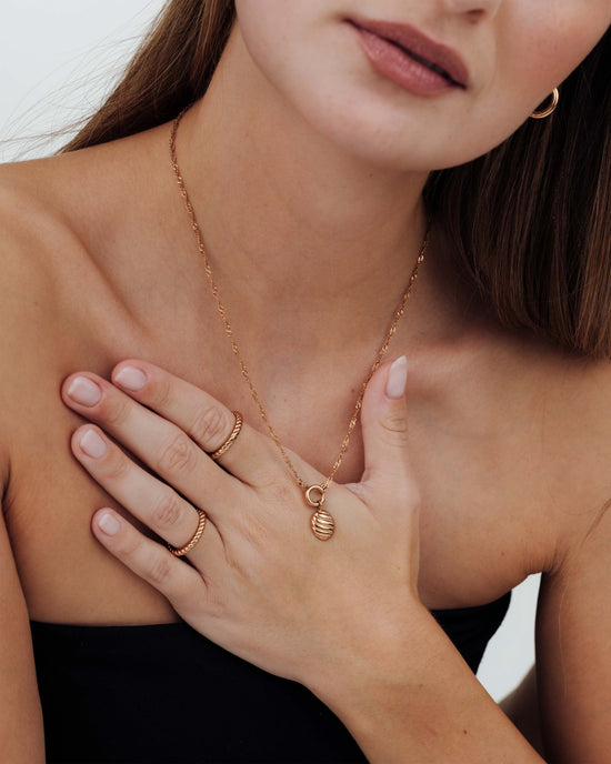 Serenity Singapore Chain Collana Set Oro Rosa