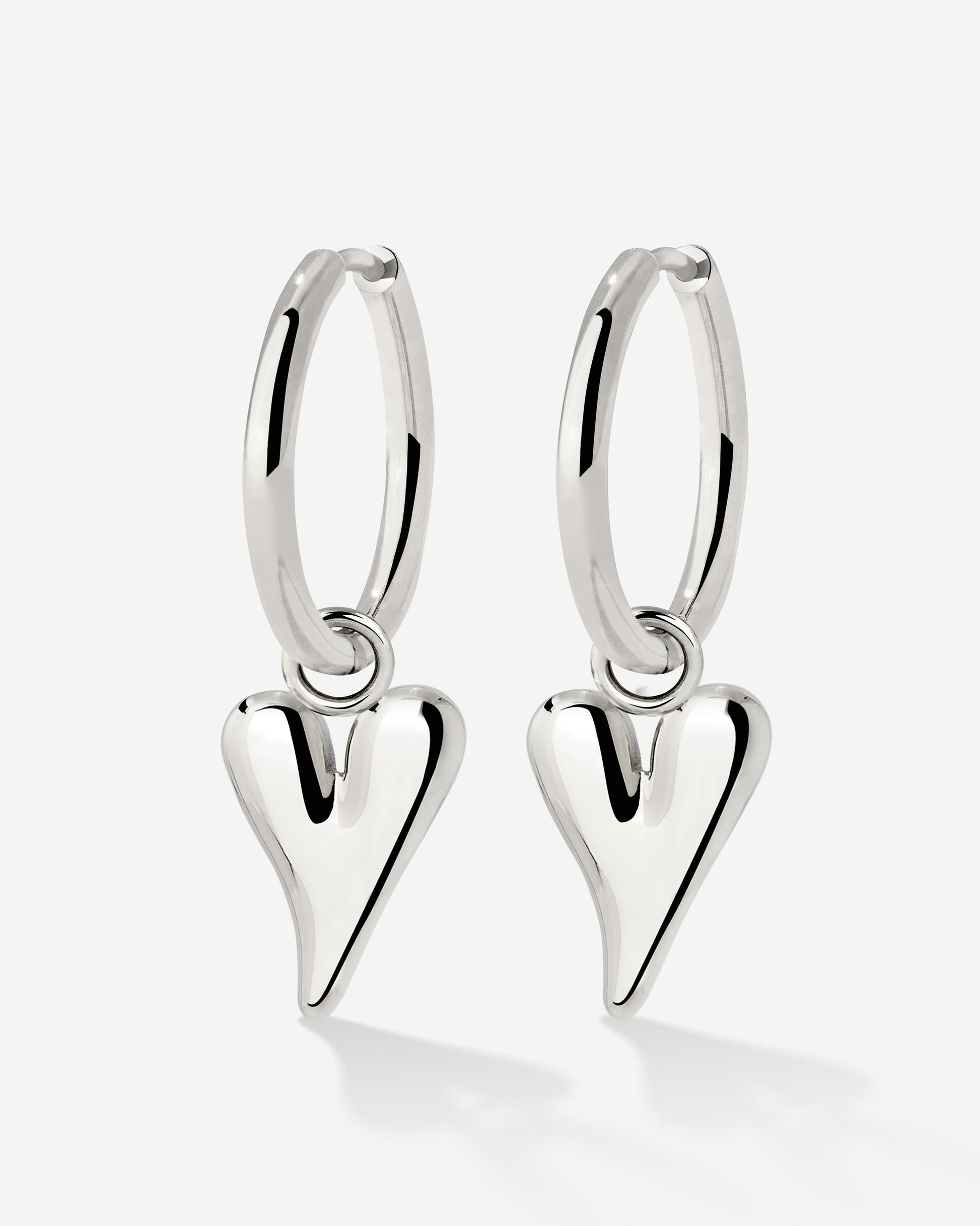 Flowy Heart Hoop Set Medium Argento