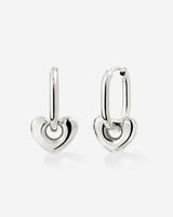 Phat Heart Oval Hoop Set Baby Argento