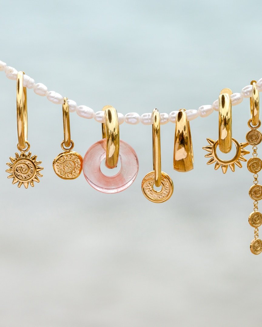 Seeker Hoops Small Oro Rosa