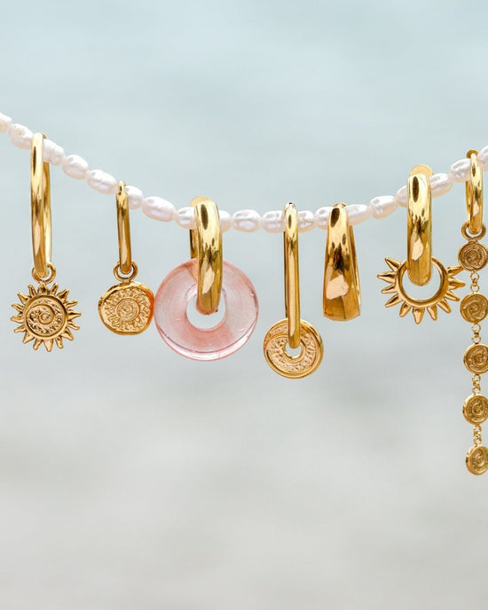 Seeker Hoops Small Oro Rosa