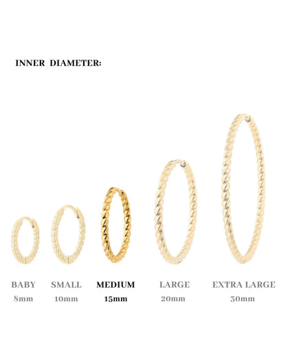 Twisted Hoops Medium Oro