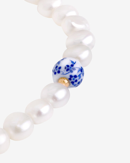 Flower Tile Pearl Collana Oro Rosa