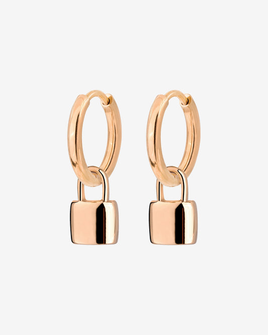 Lock in Hoop Set Small Oro Rosa