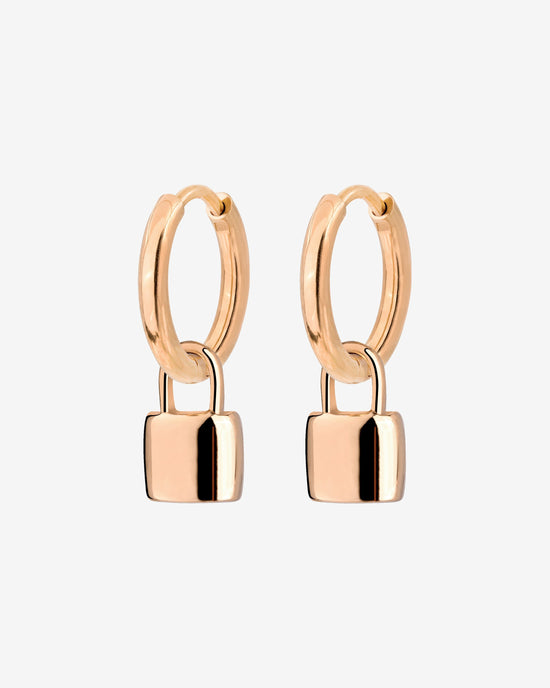 Lock in Hoop Set Small Oro Rosa