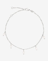 Perla Blanco Cavigliera Argento