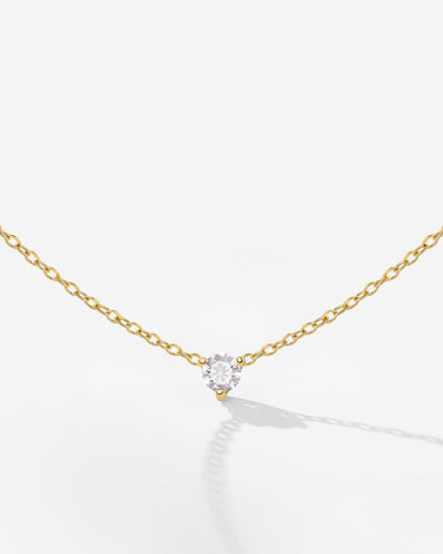 Solitaire Stone Choker Oro