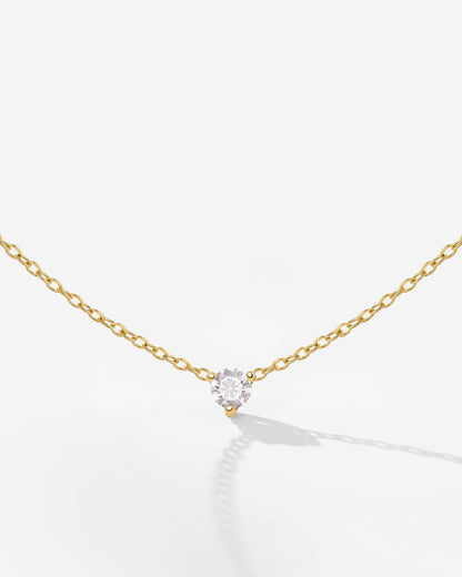 Solitaire Stone Choker Oro