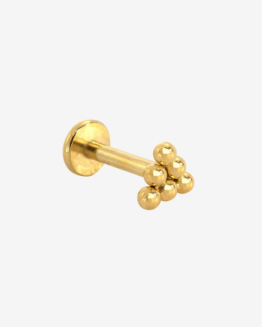 Triangle Beads Piercing Stud Oro