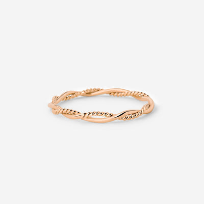 Curly Twist Anello Oro Rosa