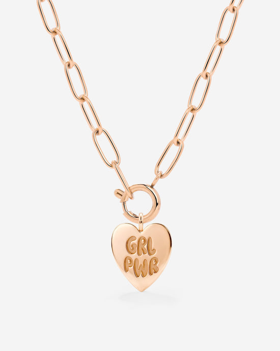 Girl Power Oval Links Collana Set Oro Rosa