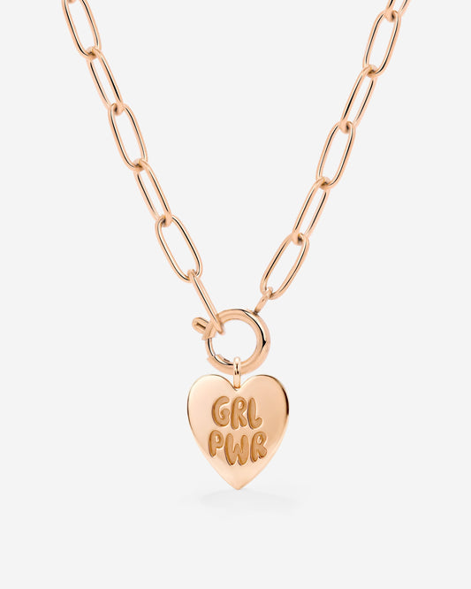 Girl Power Oval Links Collana Set Oro Rosa