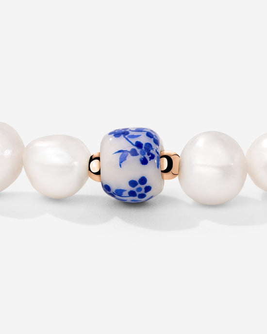 Flower Tile Pearl Bracciale Oro Rosa