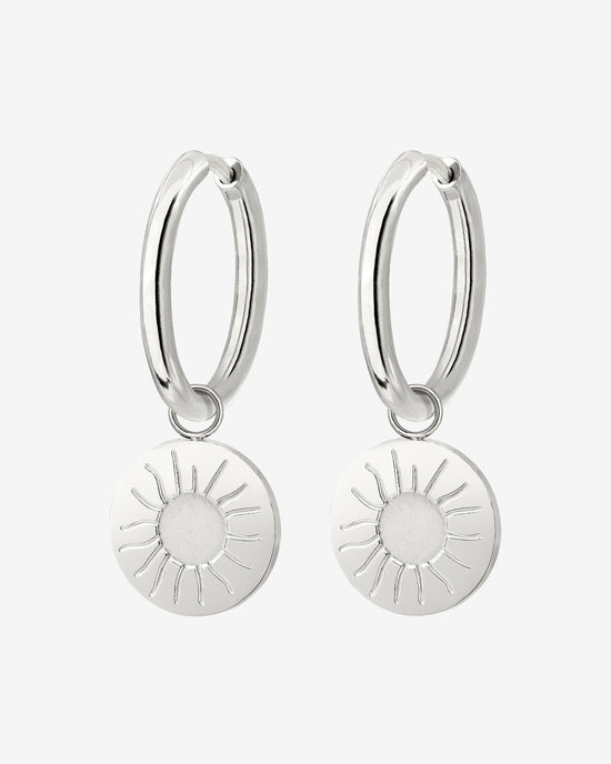 Rising Sun Hoop Set Medium Argento