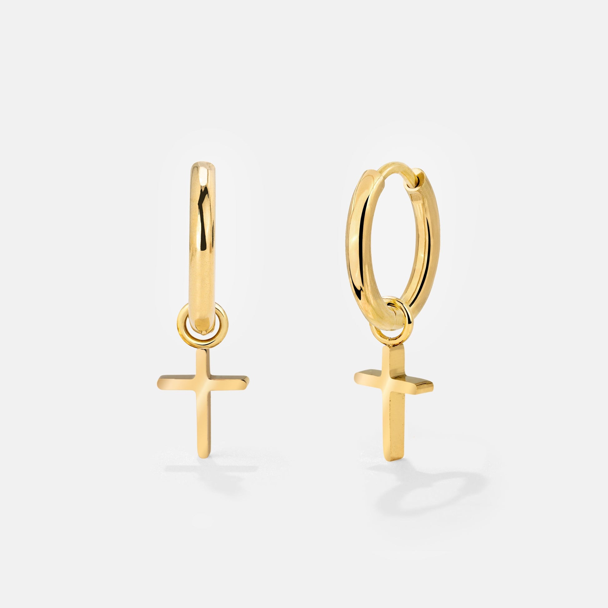 Saints Cross Hoop Set Small Oro
