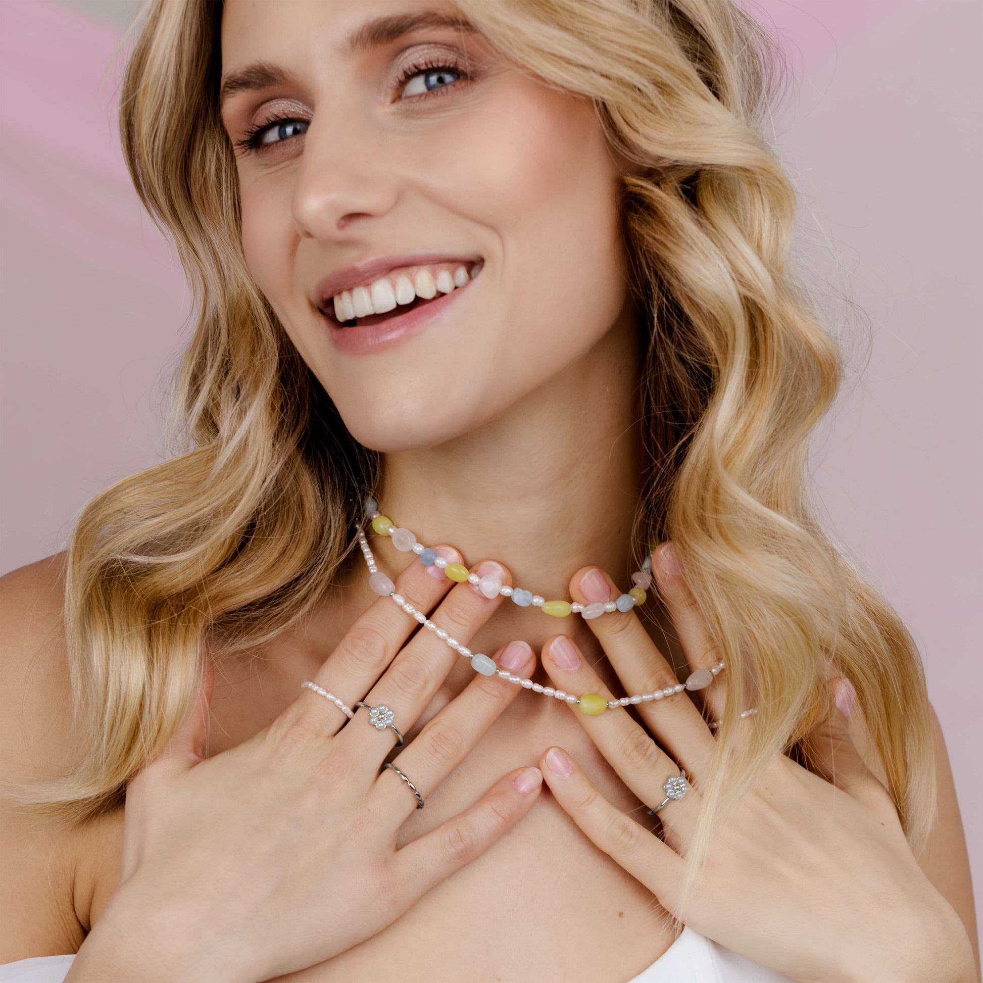 Cotton Candy Choker Argento
