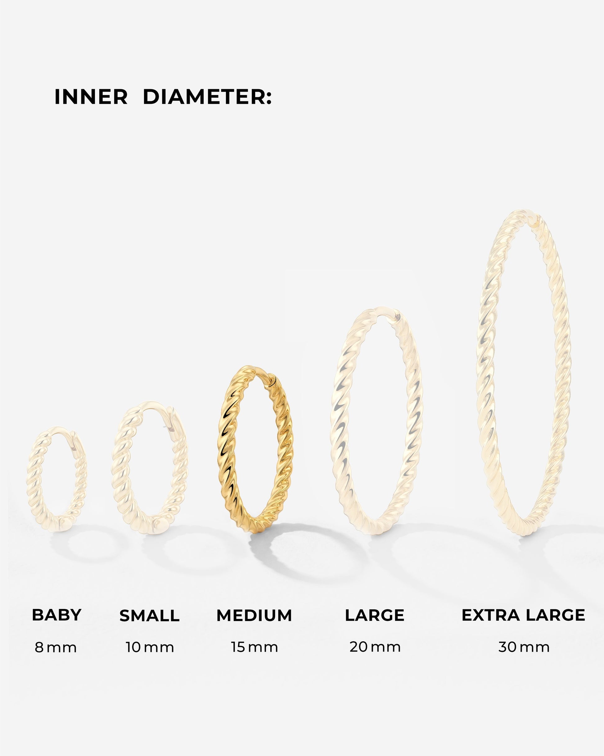 Twisted Hoops Medium Oro