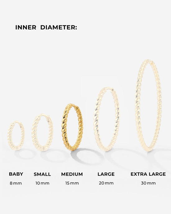 Twisted Hoops Medium Oro
