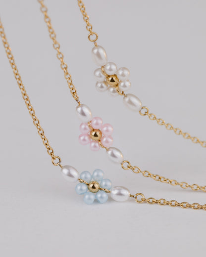Pretty Pink Daisy Collana Oro