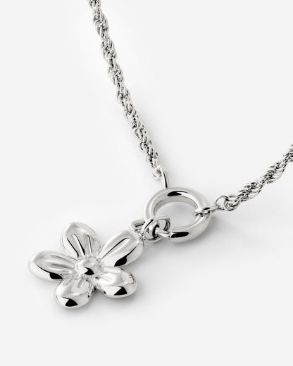Blossom Rope Chain Collana Set Argento