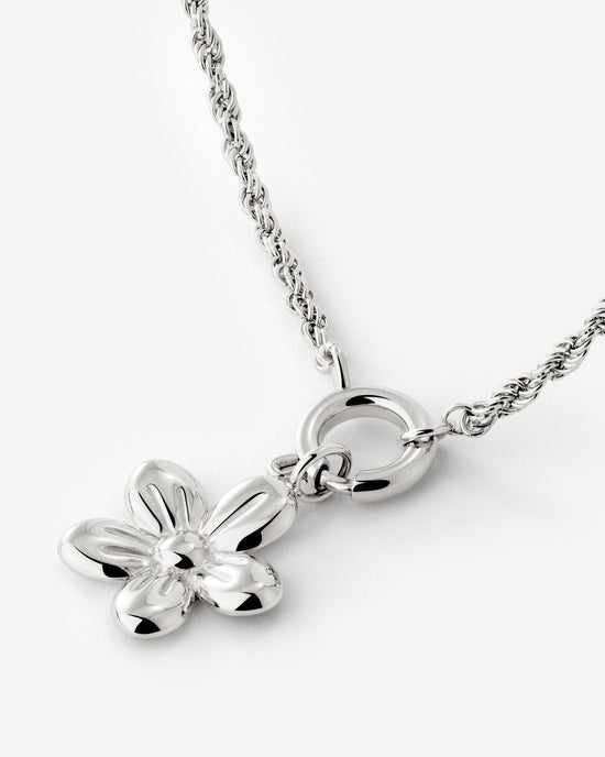 Blossom Rope Chain Collana Set Argento