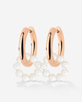 Pearly Donut Hoop Set Oro Rosa