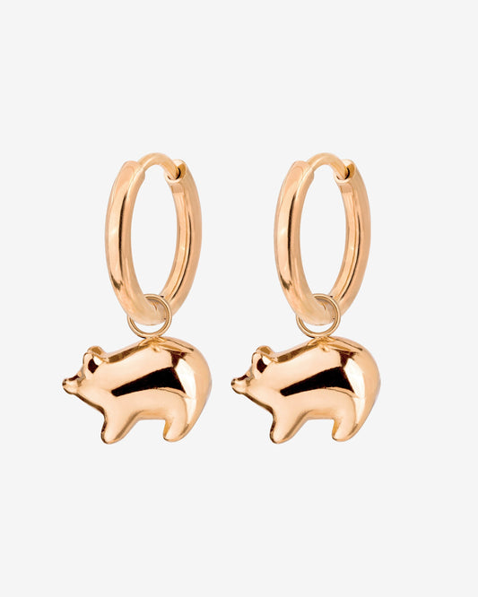 Piggy Hoop Set Small Oro Rosa