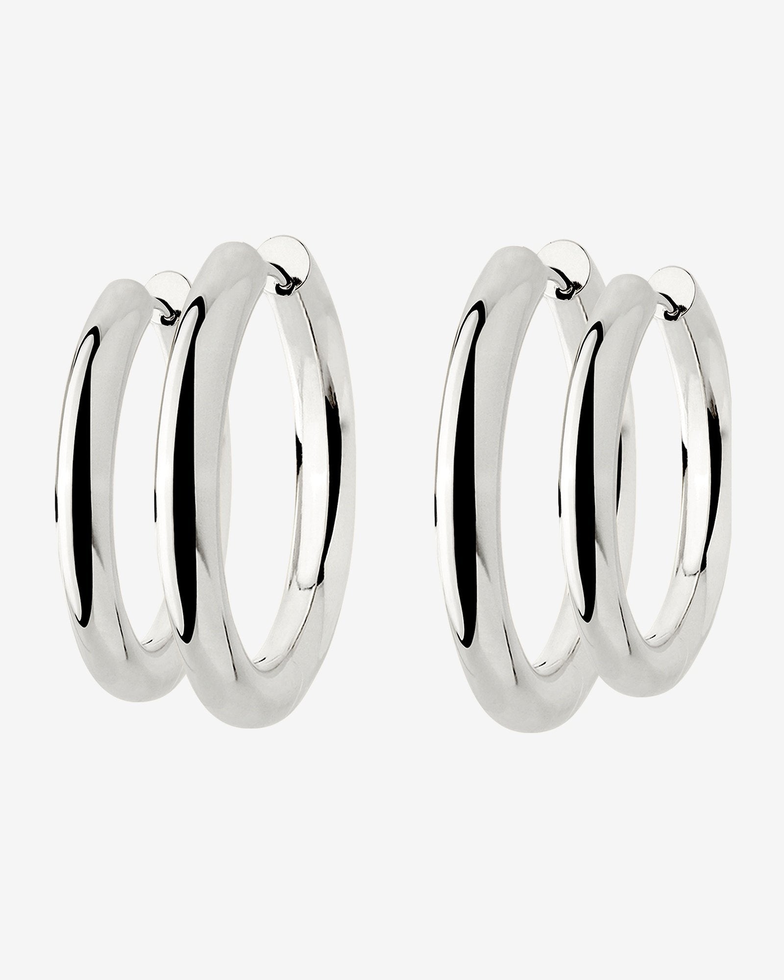 Chunky Lover Hoop Set Large Argento