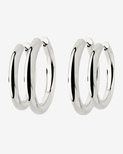 Chunky Lover Hoop Set Large Argento