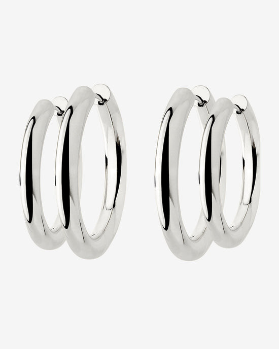 Chunky Lover Hoop Set Large Argento