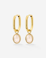 Blush Quartz Oval Hoop Set Baby Oro