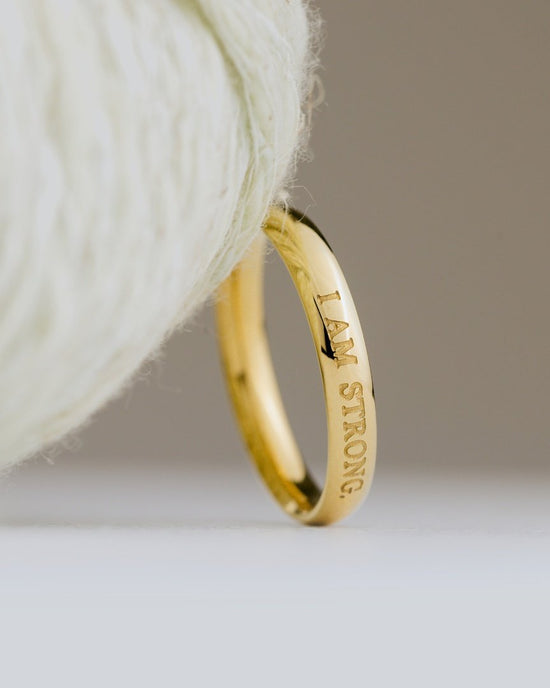I am strong Anello Argento