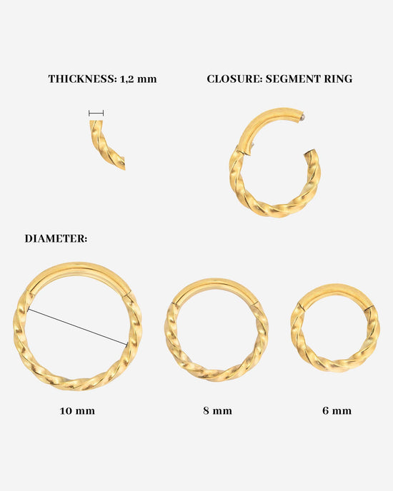 Twisted Click Piercing Oro