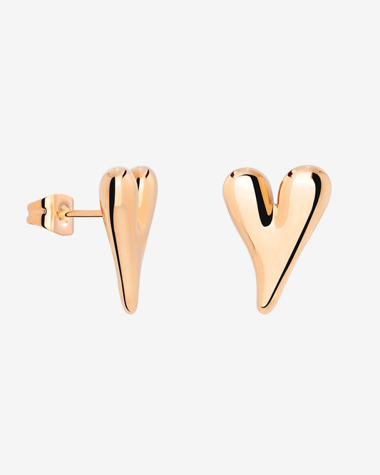 Flowy Heart Orecchini Small Oro Rosa