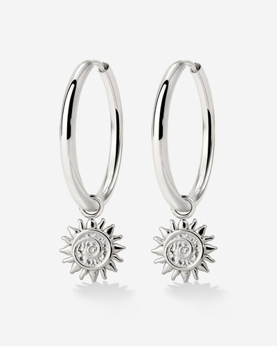 Sunny Swirl Hoop Set Large Argento