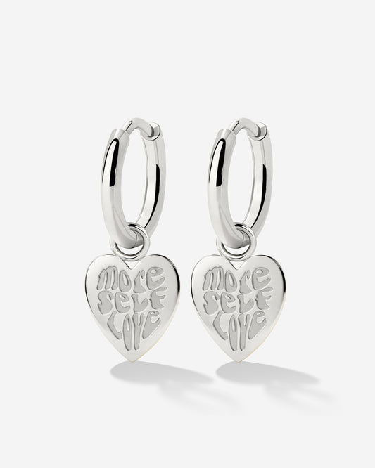 More Self-Love Hoop Set Small Argento